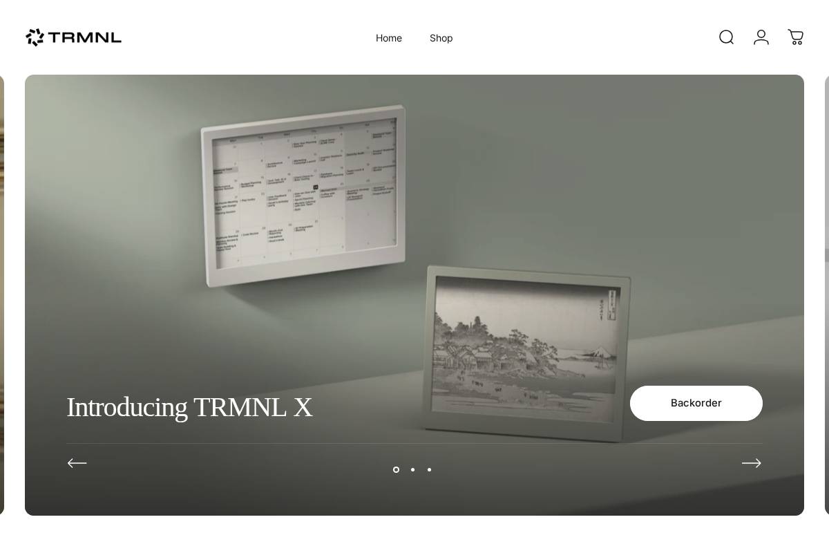 shop.trmnl.com homepage screenshot
