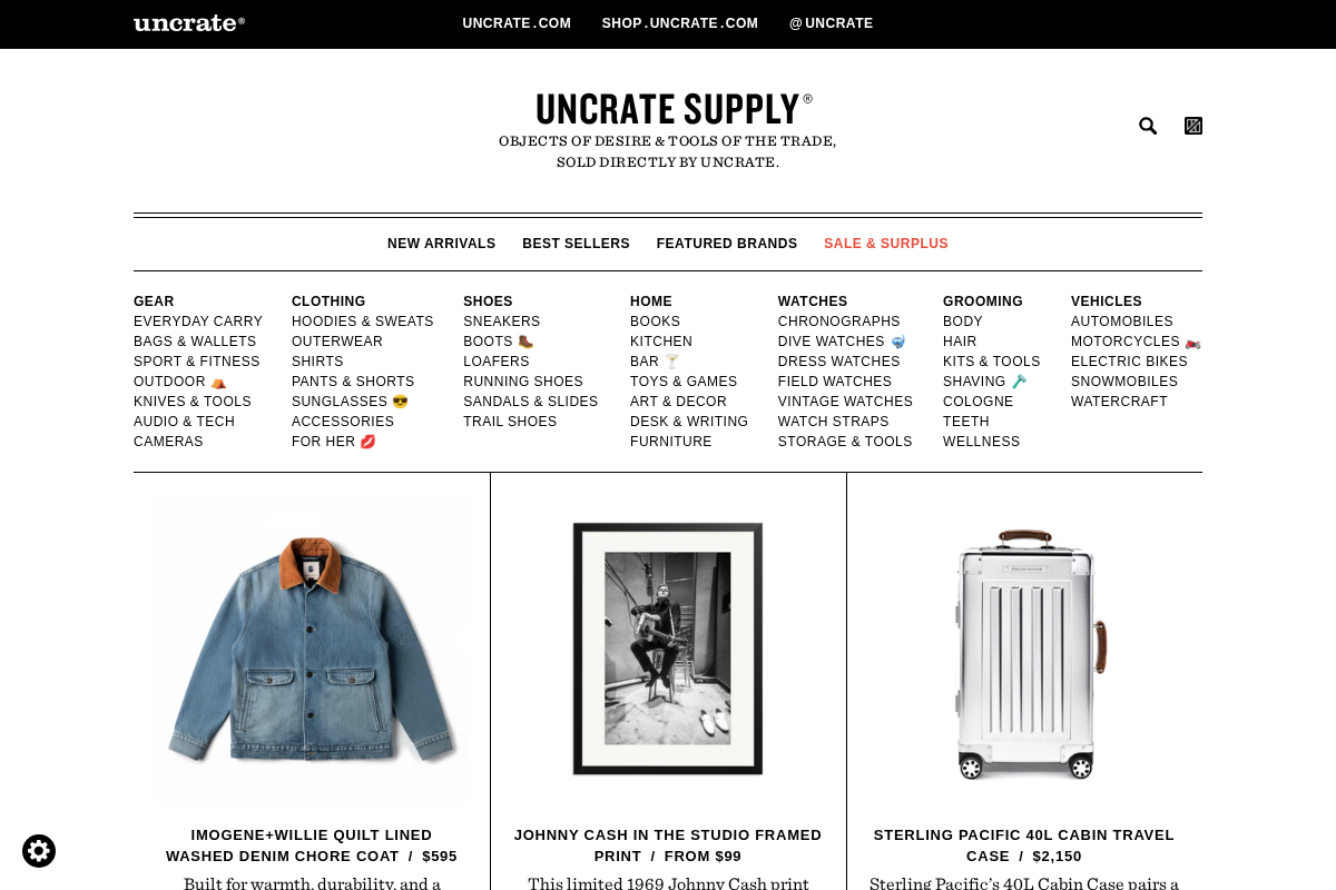 Uncrate homepage screenshot