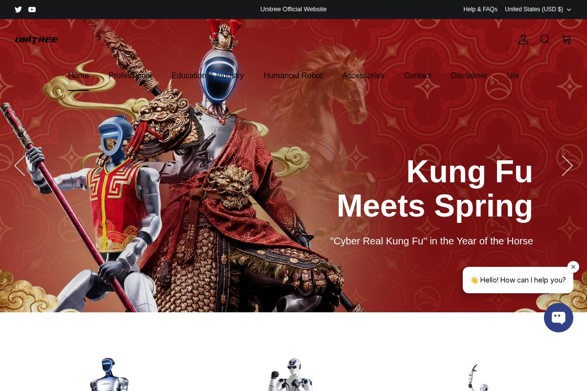 shop.unitree.com homepage screenshot