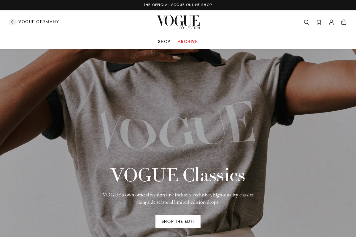 VOGUE Collection homepage screenshot