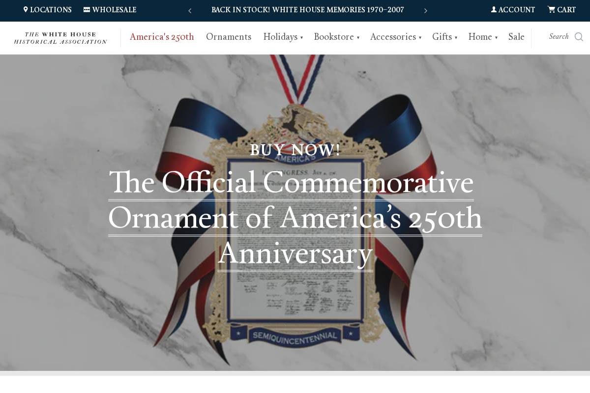 shop.whitehousehistory.org homepage screenshot