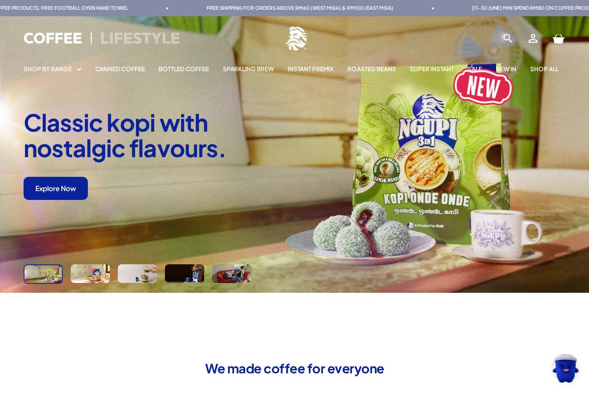 shop.zuscoffee.com homepage screenshot