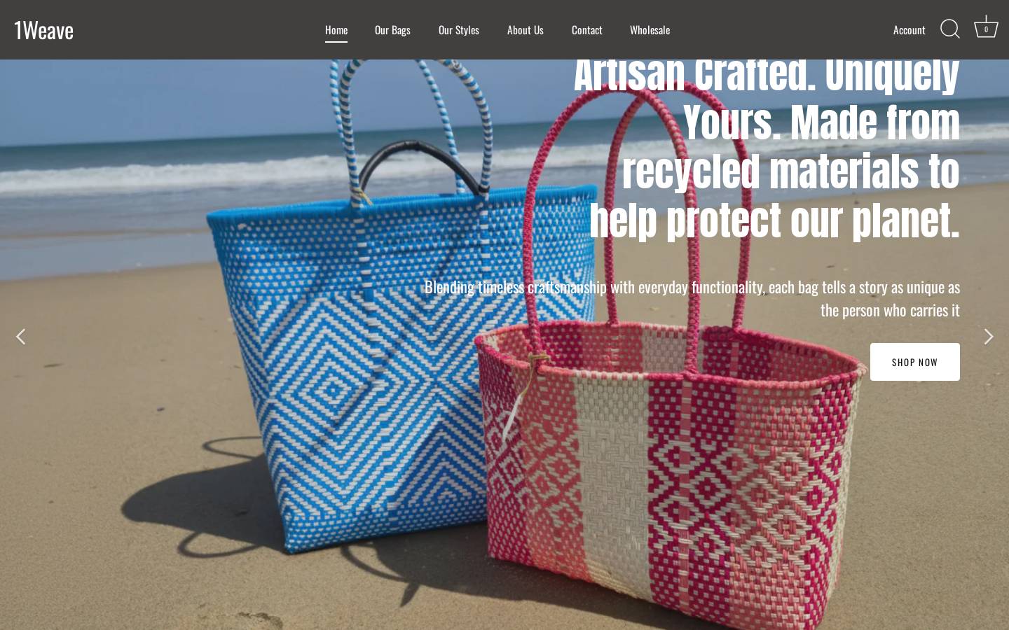 shop1weave.com homepage screenshot