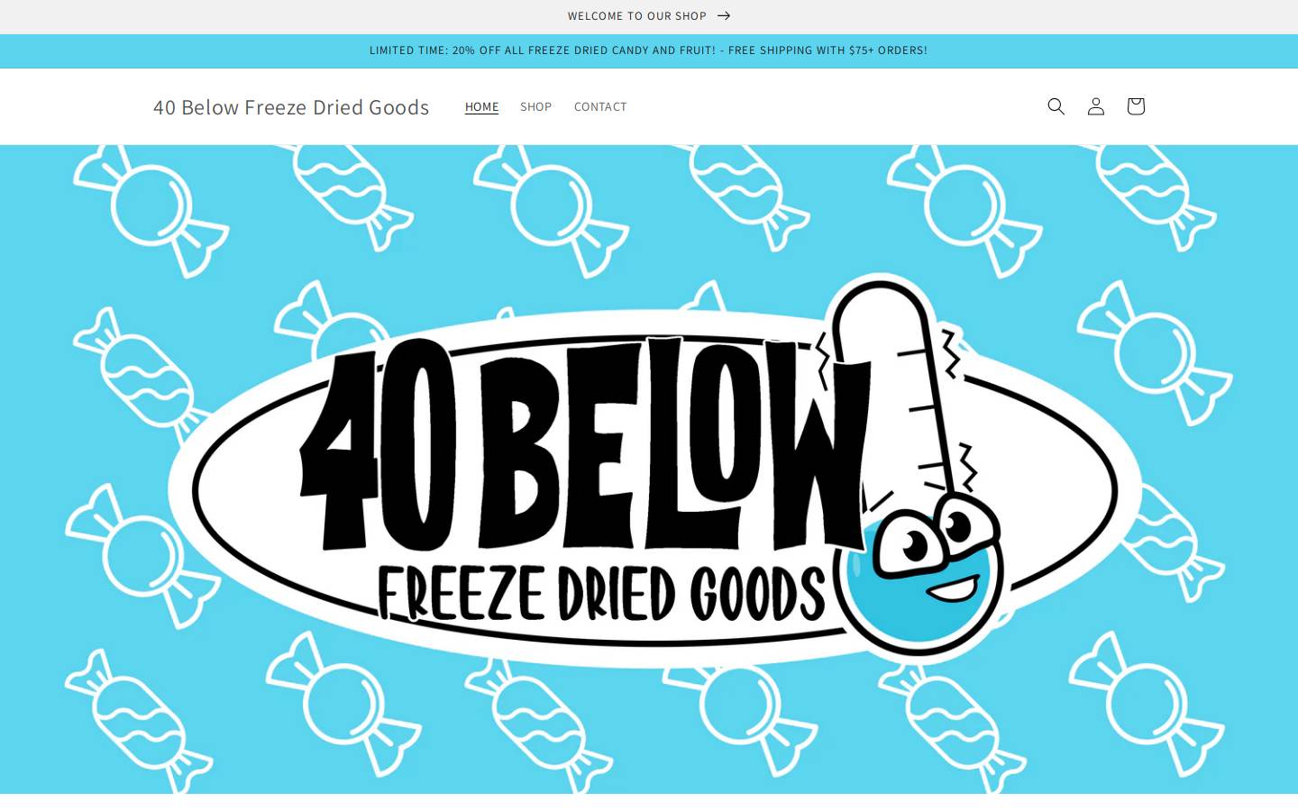 shop40below.com homepage screenshot