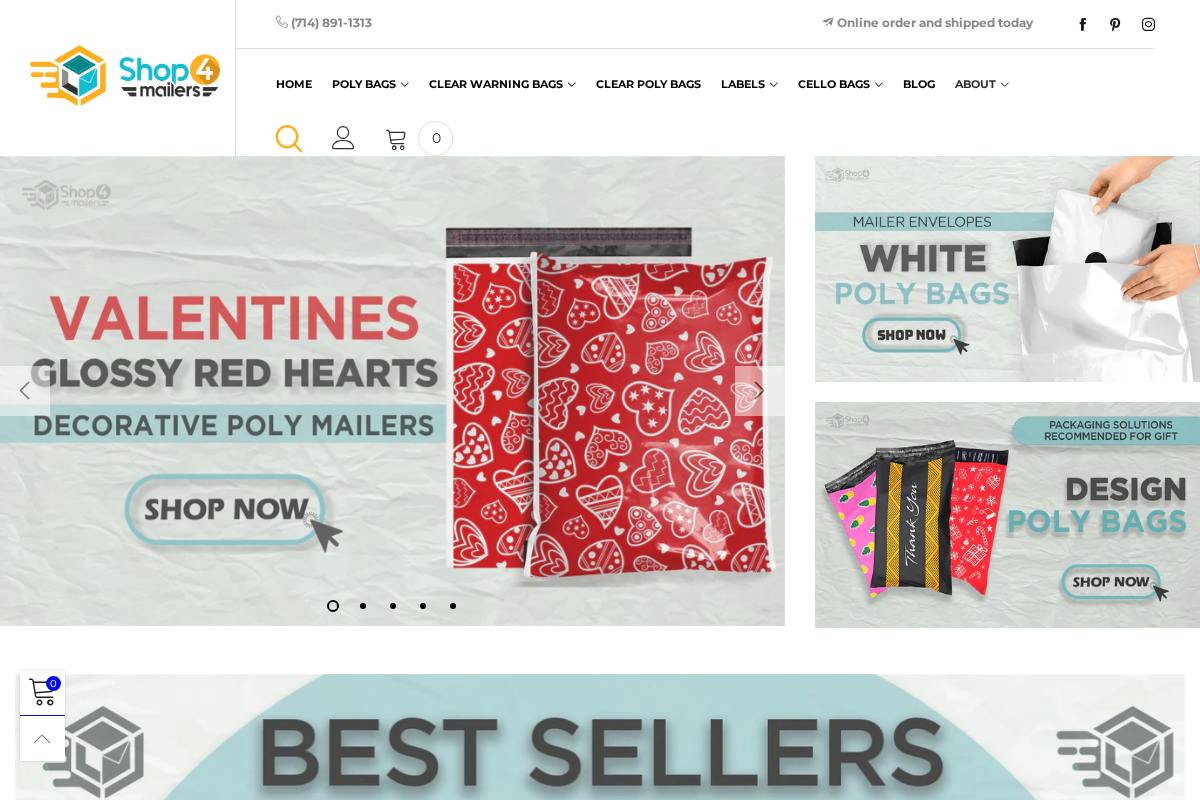 shop4mailers.com homepage screenshot