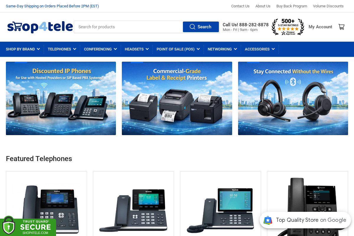 Shop4Tele homepage screenshot