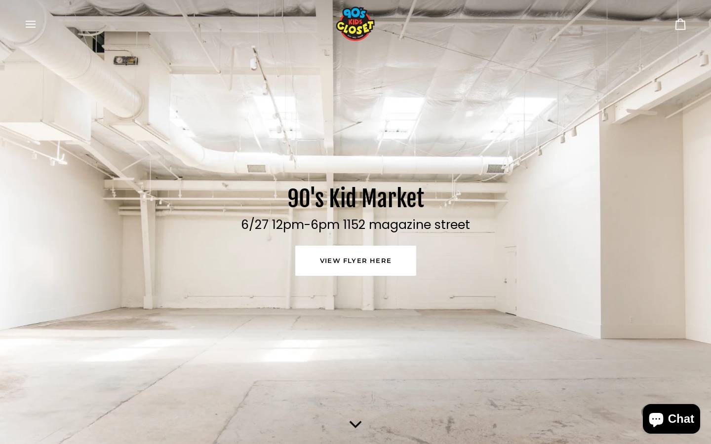 shop90skidscloset.com homepage screenshot