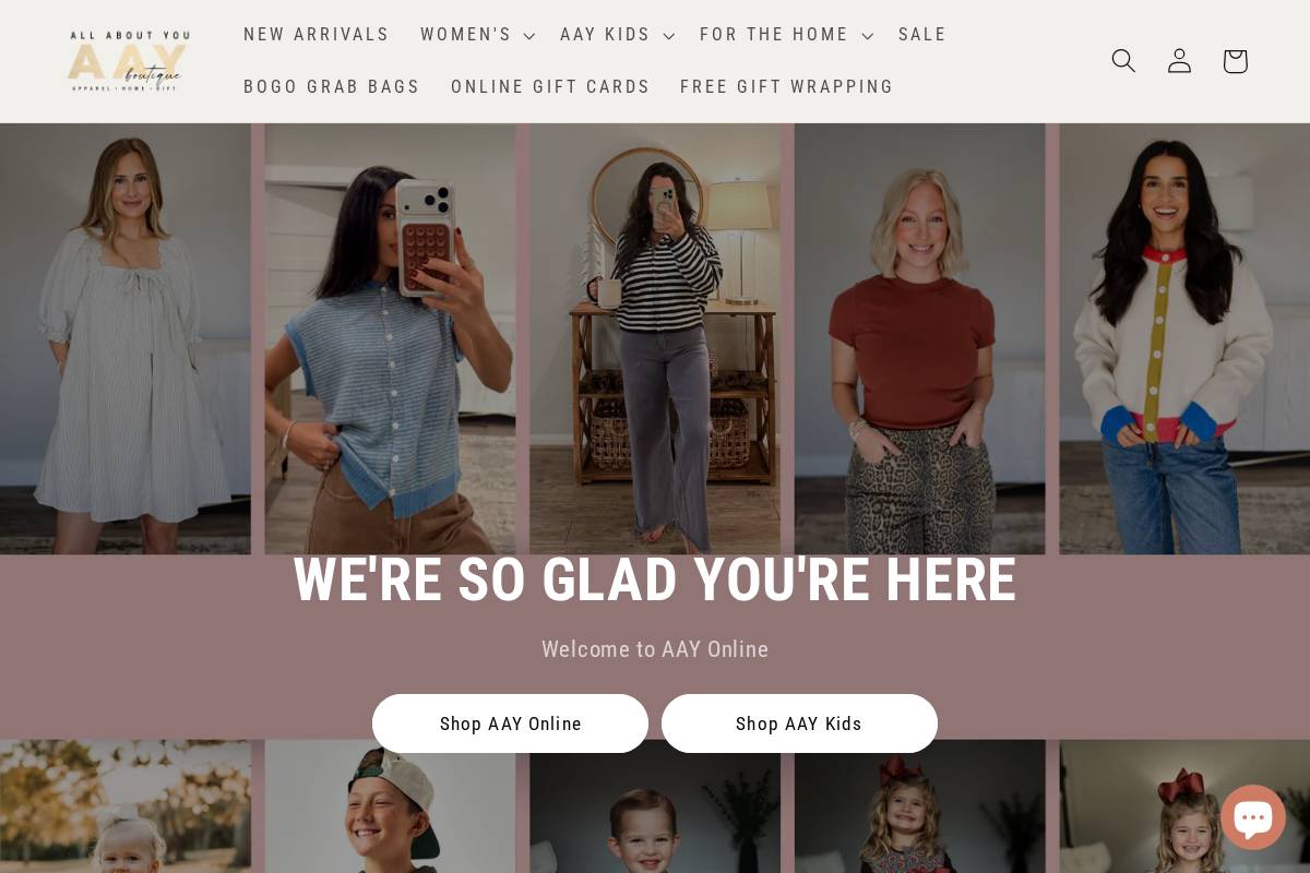 shopaayonline.com homepage screenshot