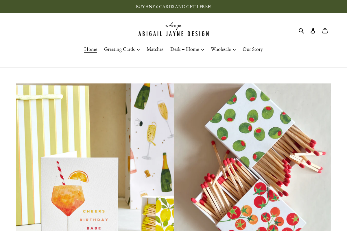 shopabigailjaynedesign.com homepage screenshot