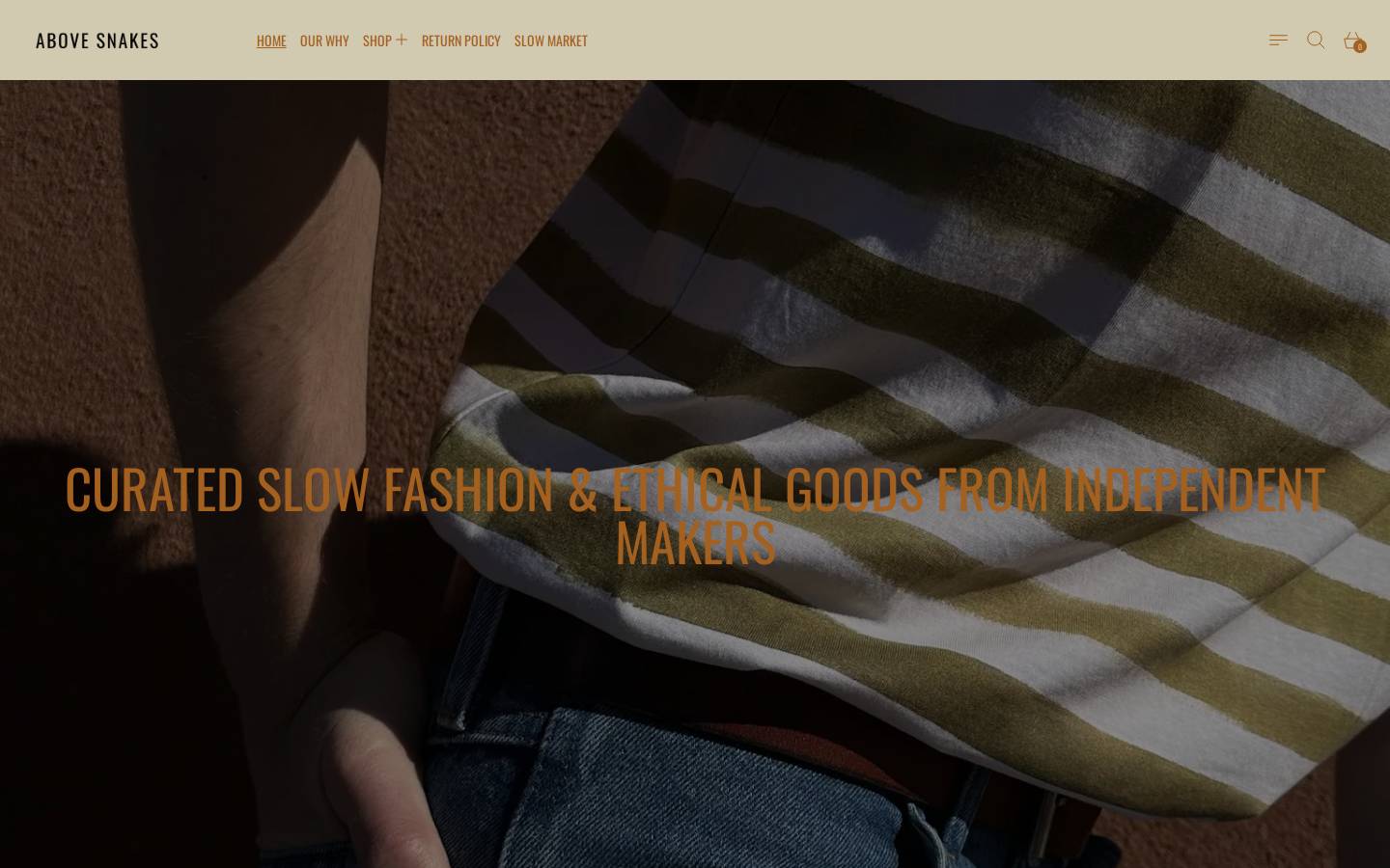 shopabovesnakes.com homepage screenshot