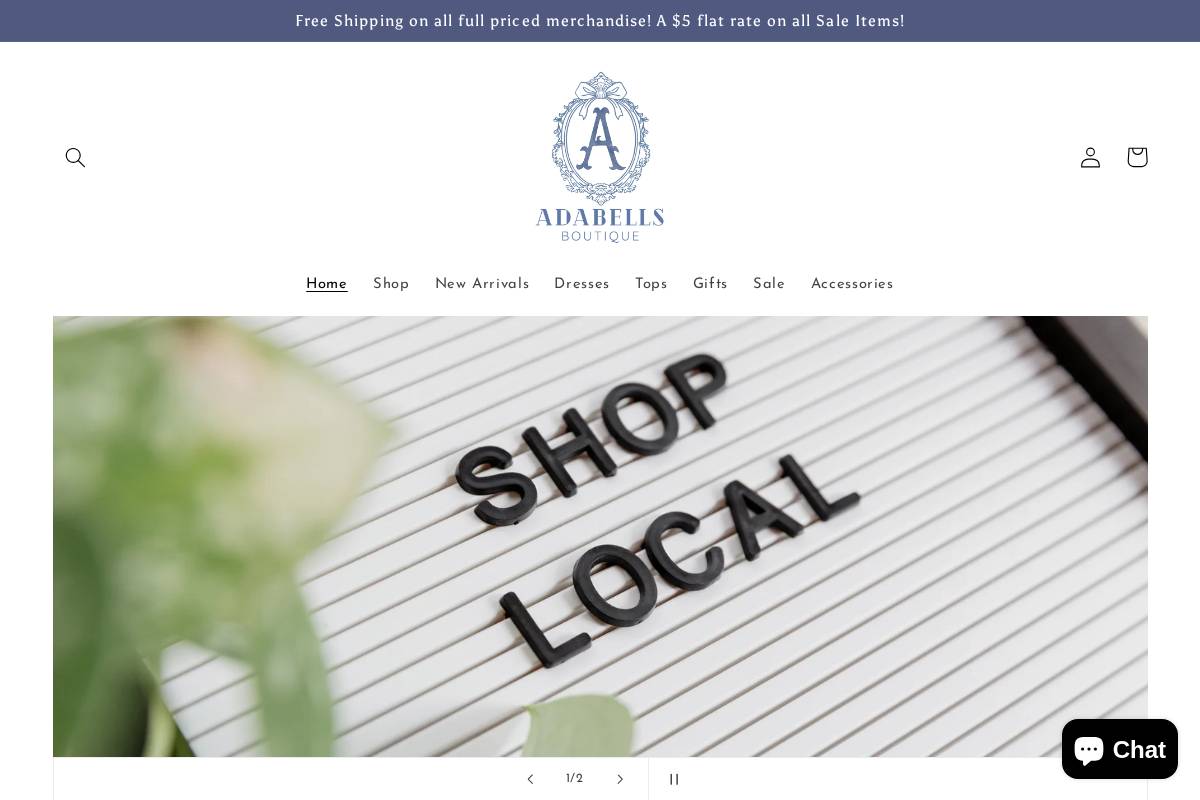 shopadabells.com homepage screenshot