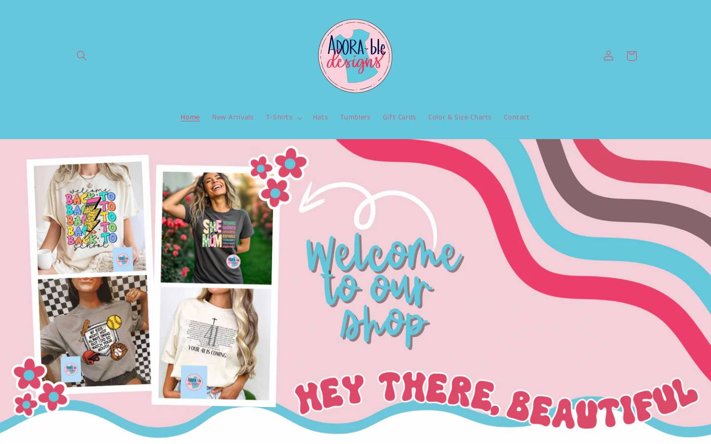 shopadorabledesigns.com homepage screenshot