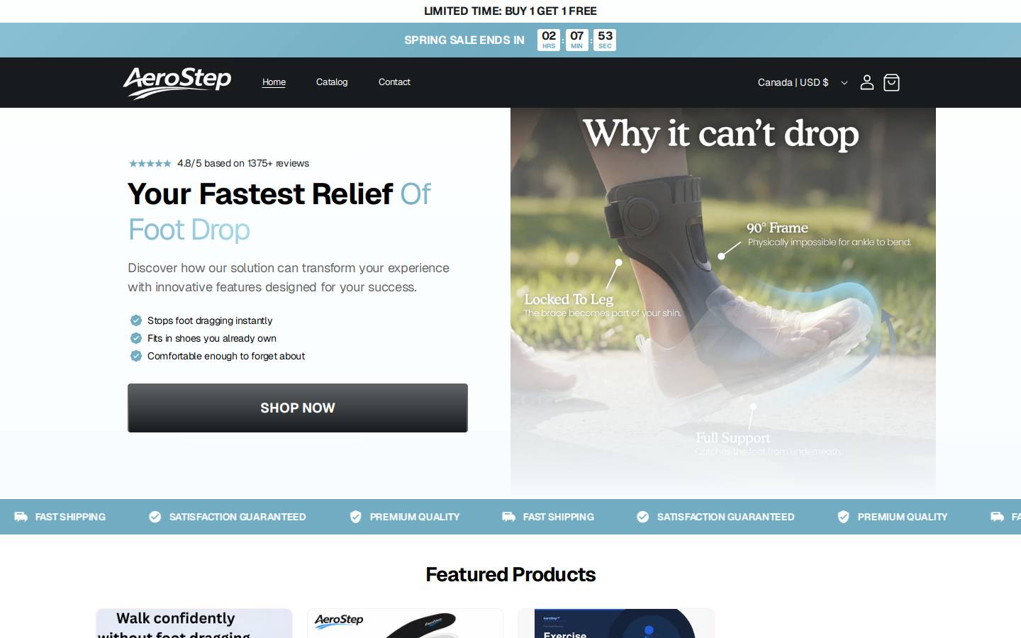 shopaerostep.store homepage screenshot