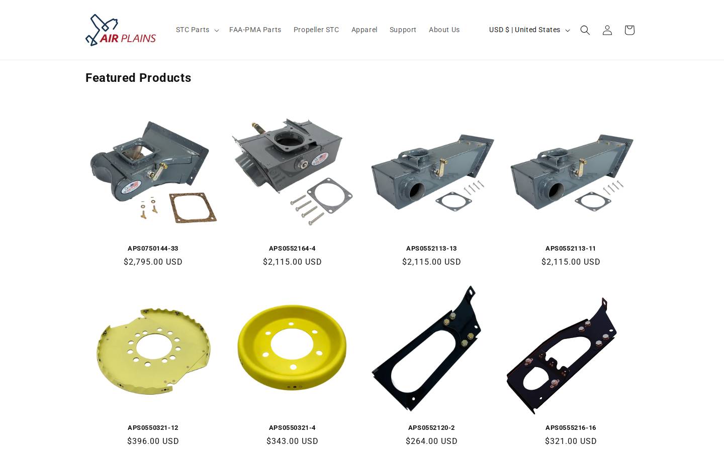 shopairplains.com homepage screenshot