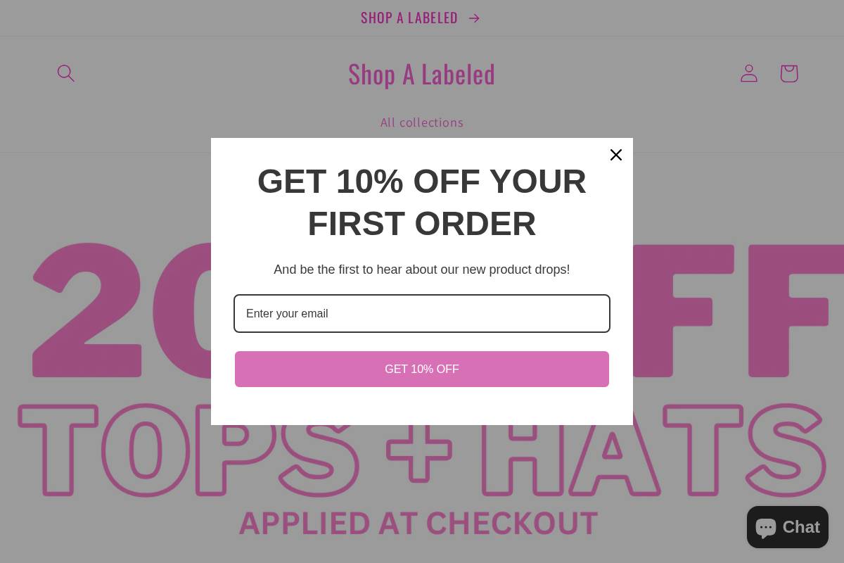 shopalabeled.com homepage screenshot