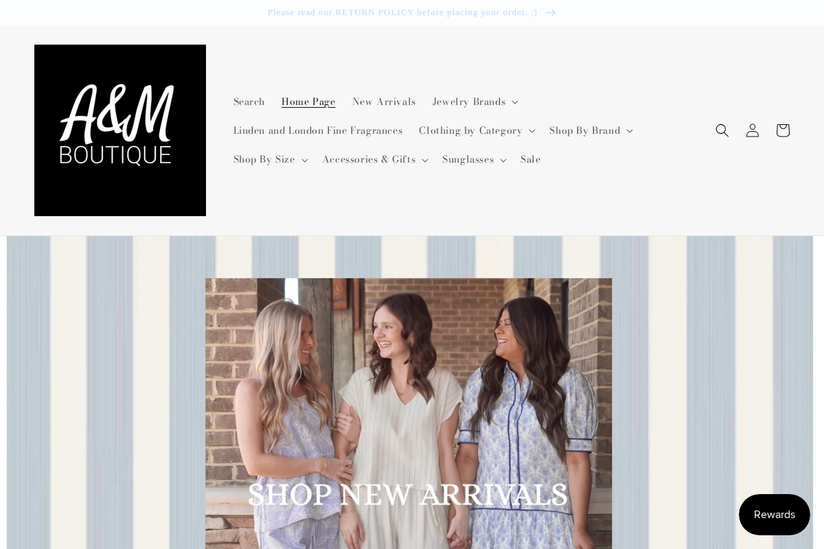 Allie and Me Boutique homepage screenshot