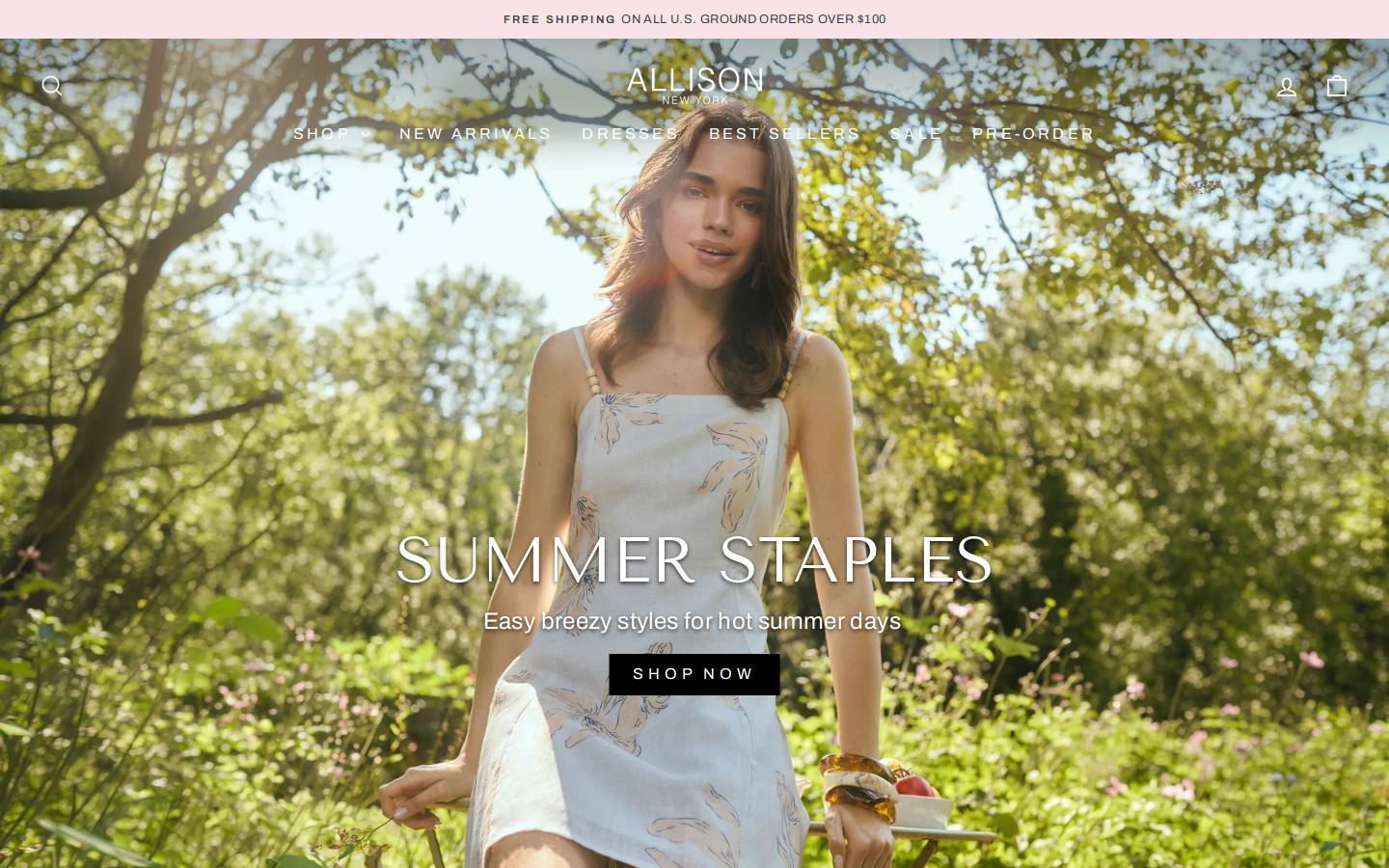 shopallison.com homepage screenshot
