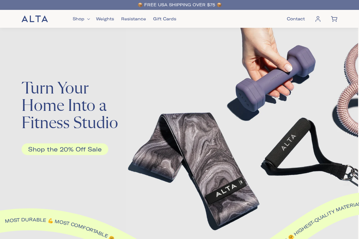 shopaltafit.com homepage screenshot