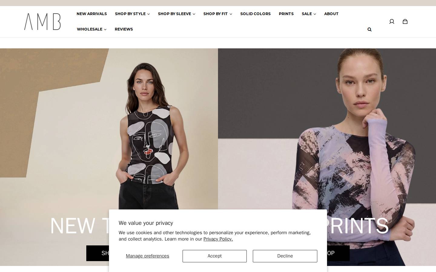 shopambdesigns.com homepage screenshot
