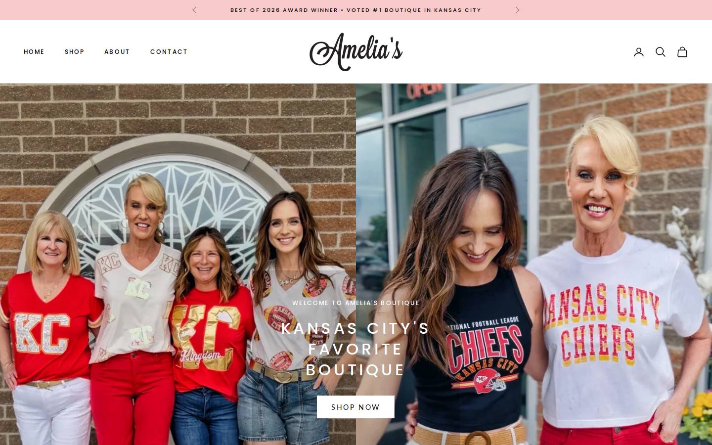 shopamelias.com homepage screenshot