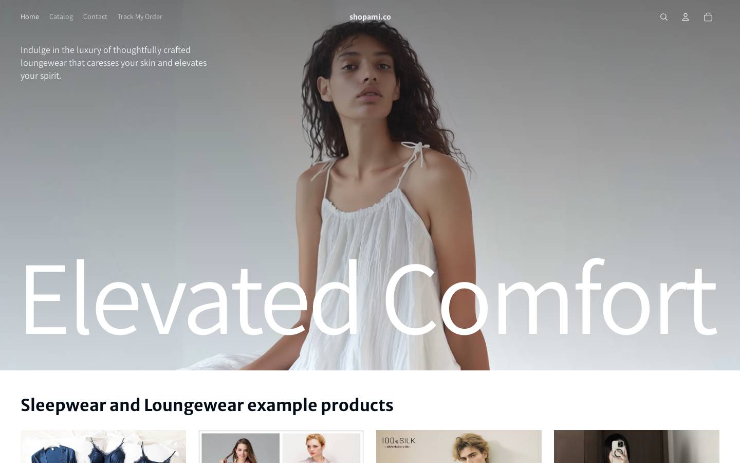 shopami.co homepage screenshot