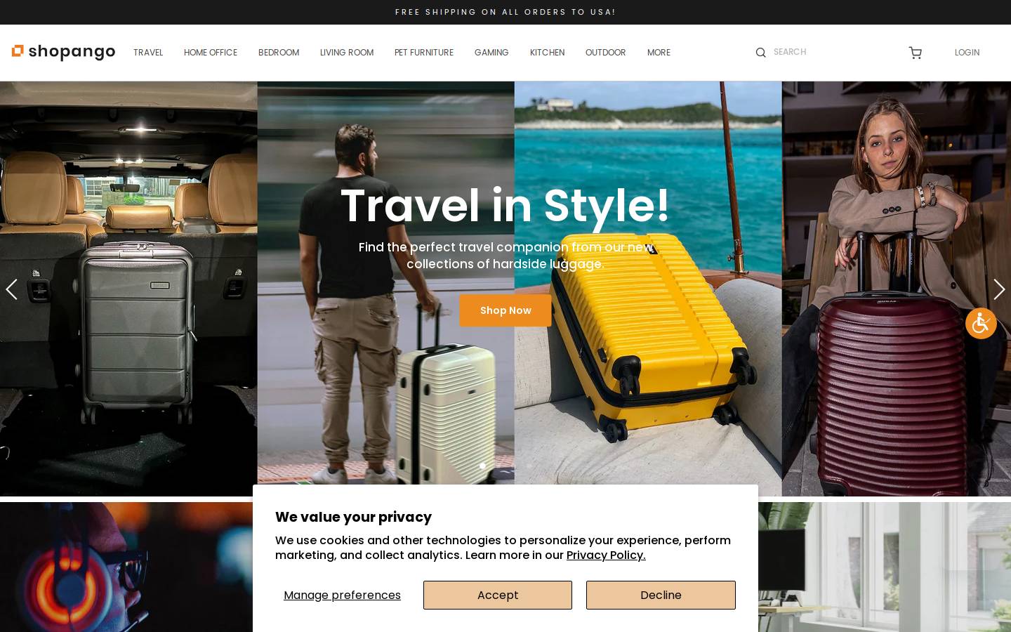 Shopango homepage screenshot