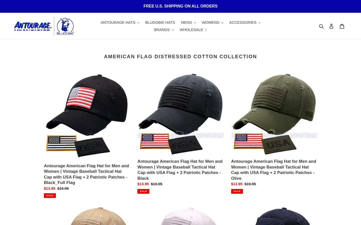 shopantourage.com homepage screenshot