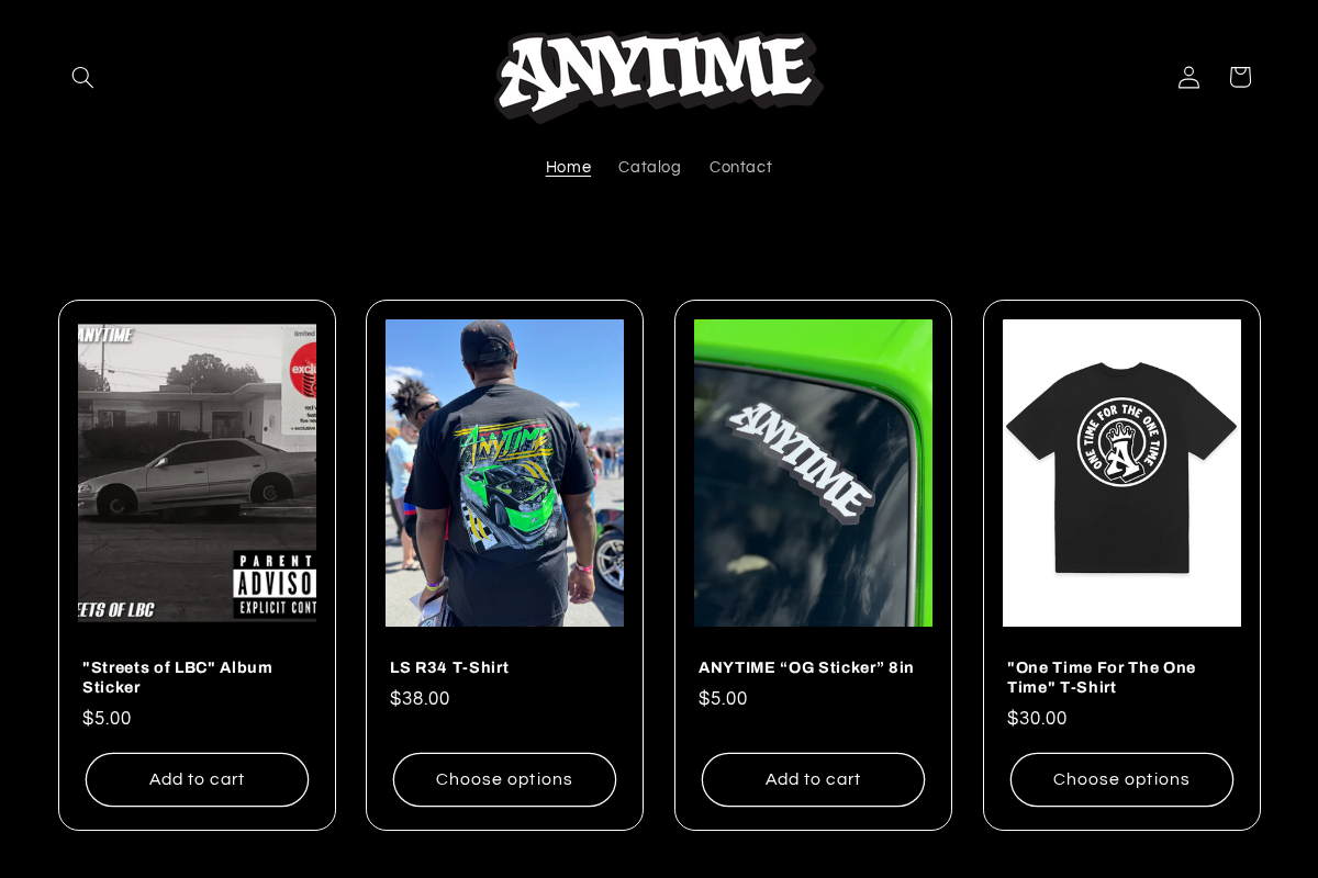 ANYTIME homepage screenshot