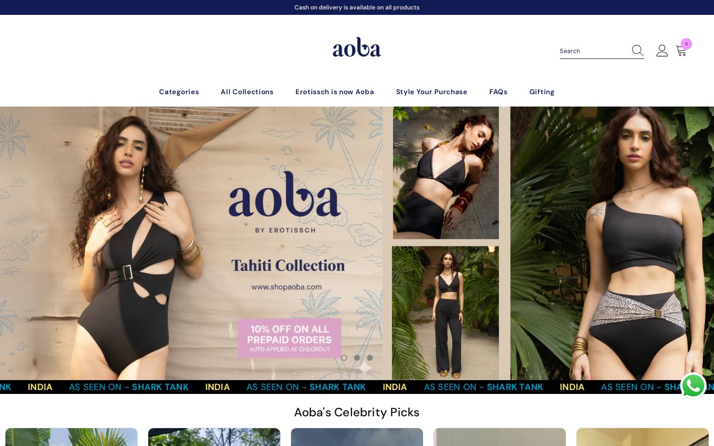 shopaoba.com homepage screenshot