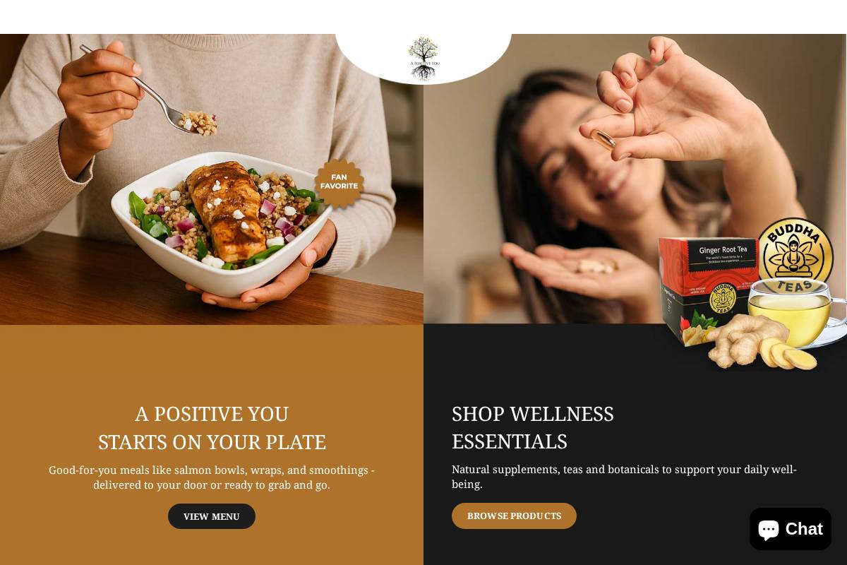 shopapositiveyou.com homepage screenshot