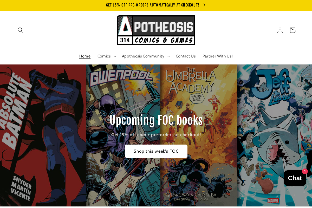 shopapotheosis.com homepage screenshot