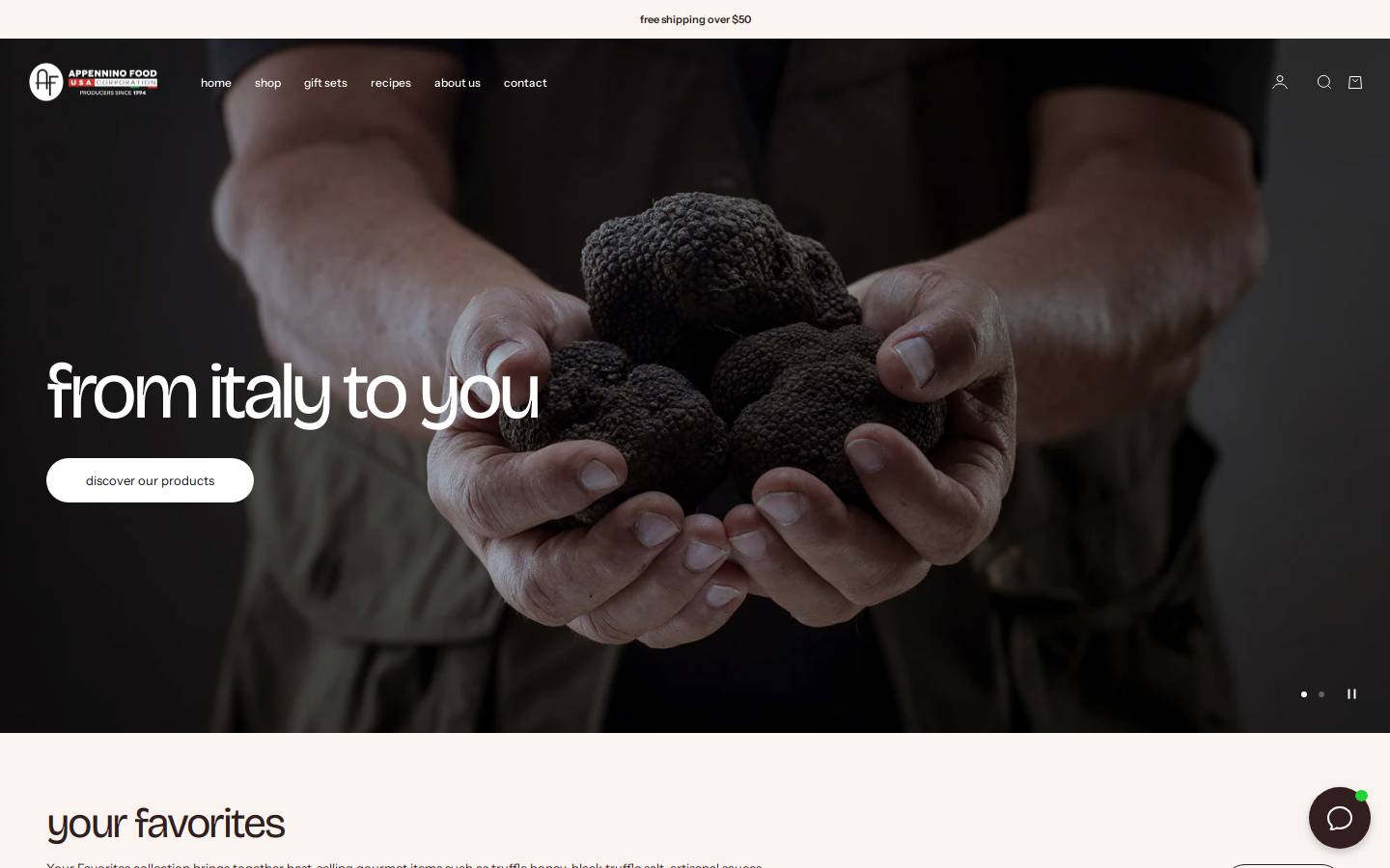 shopappennino.com homepage screenshot