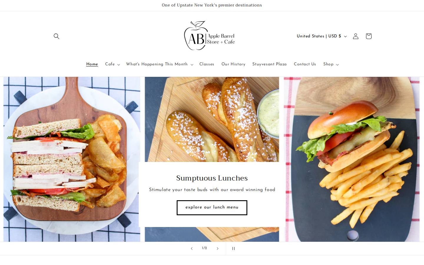 shopapplebarrel.com homepage screenshot