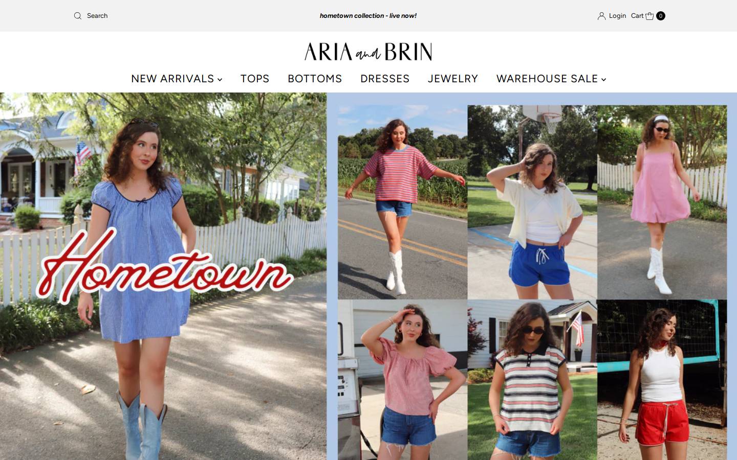 shopariaandbrin.com homepage screenshot