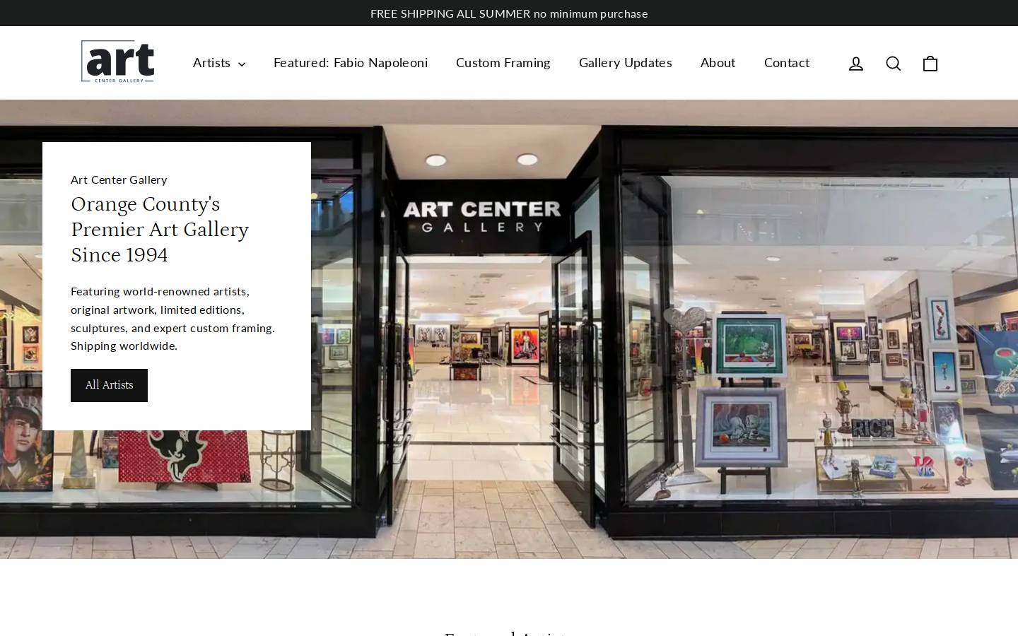shopartcenter.com homepage screenshot