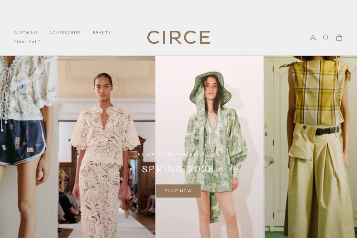 shopatcirce.com homepage screenshot