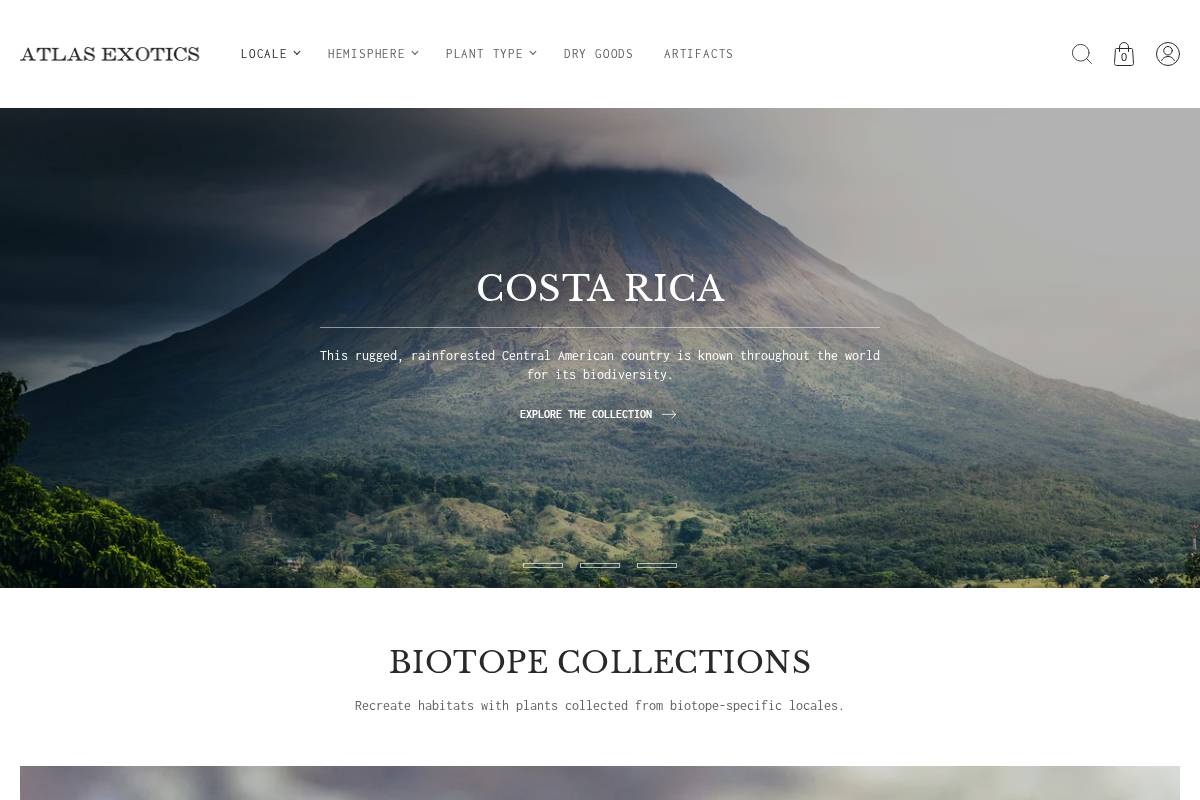 shopatlasexotics.com homepage screenshot