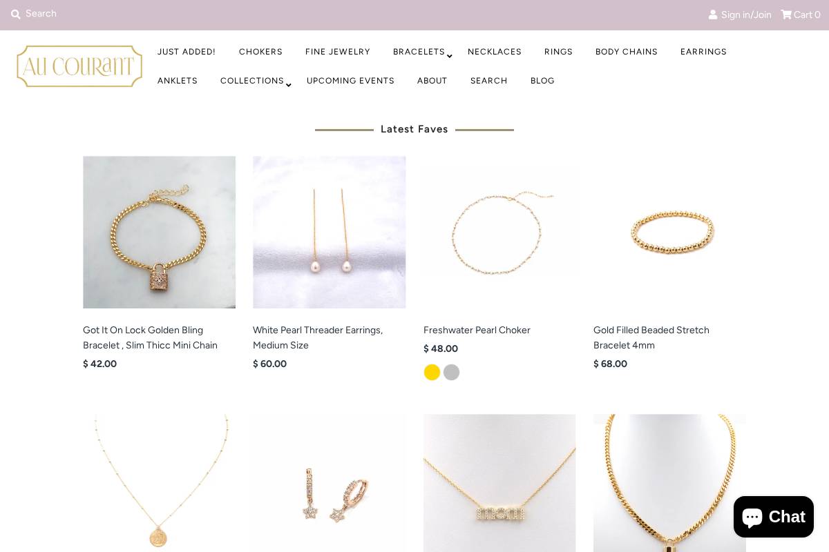 shopaucourant.com homepage screenshot