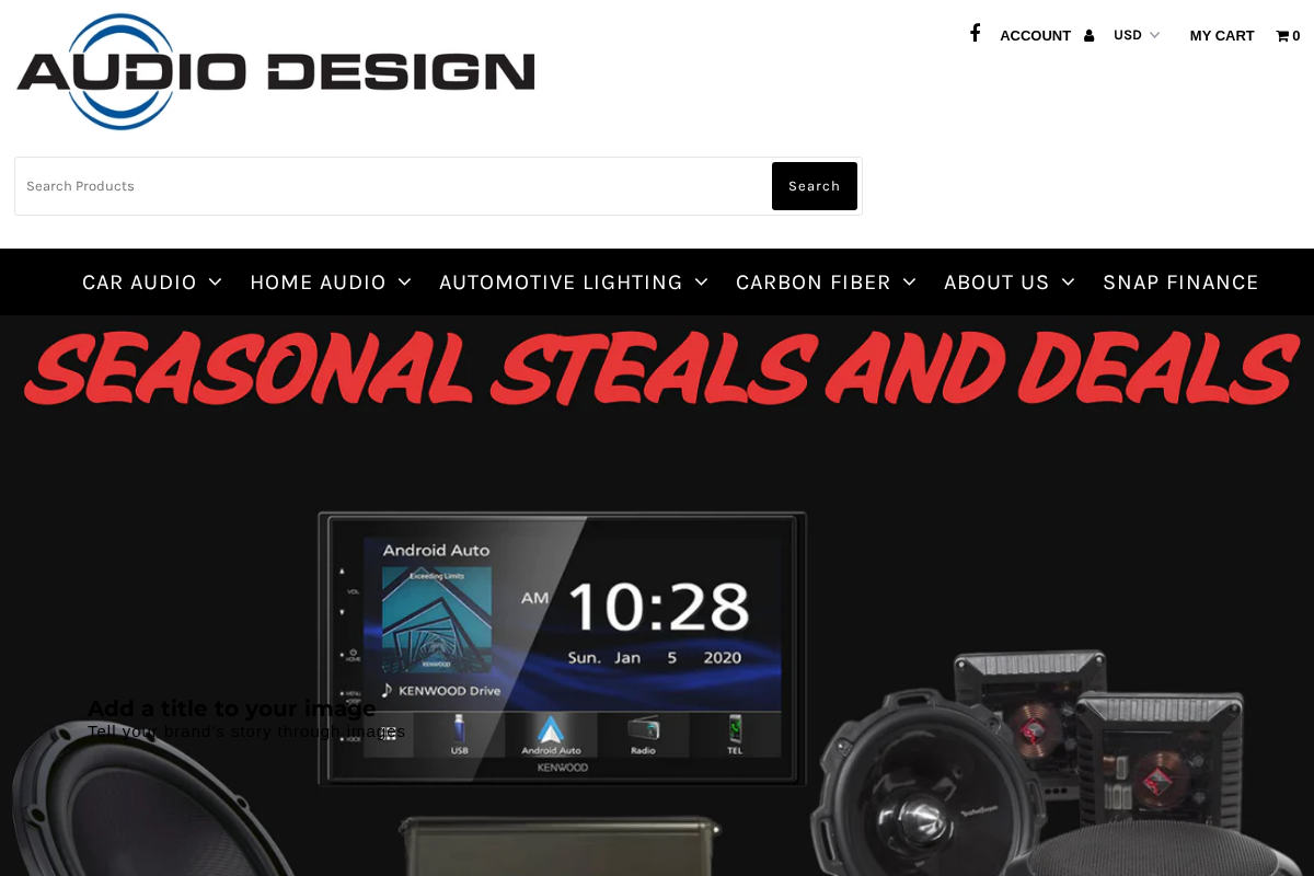 Audio Design homepage screenshot