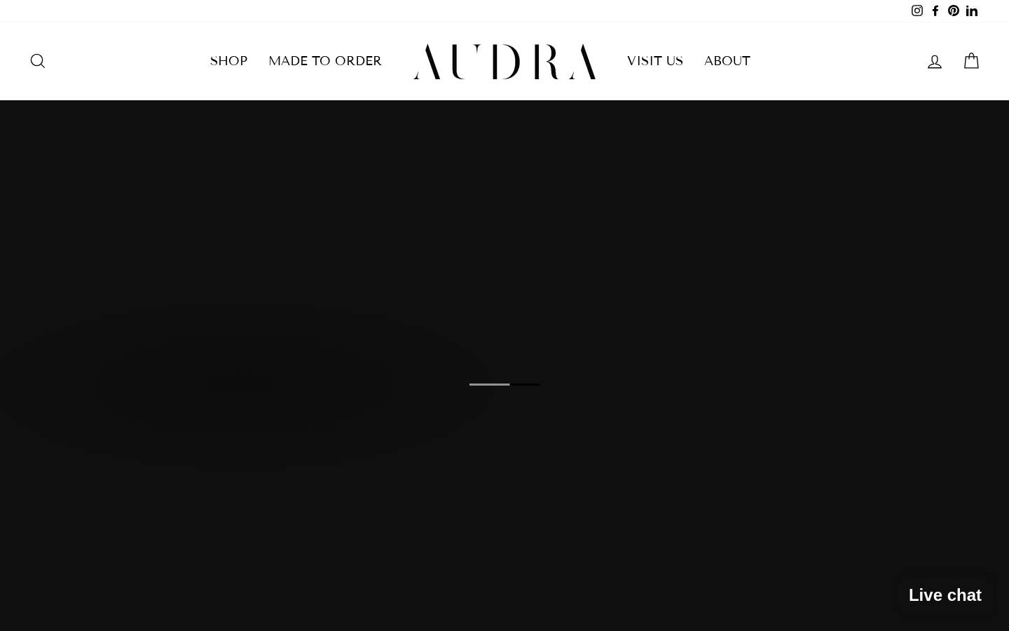shopaudra.com homepage screenshot