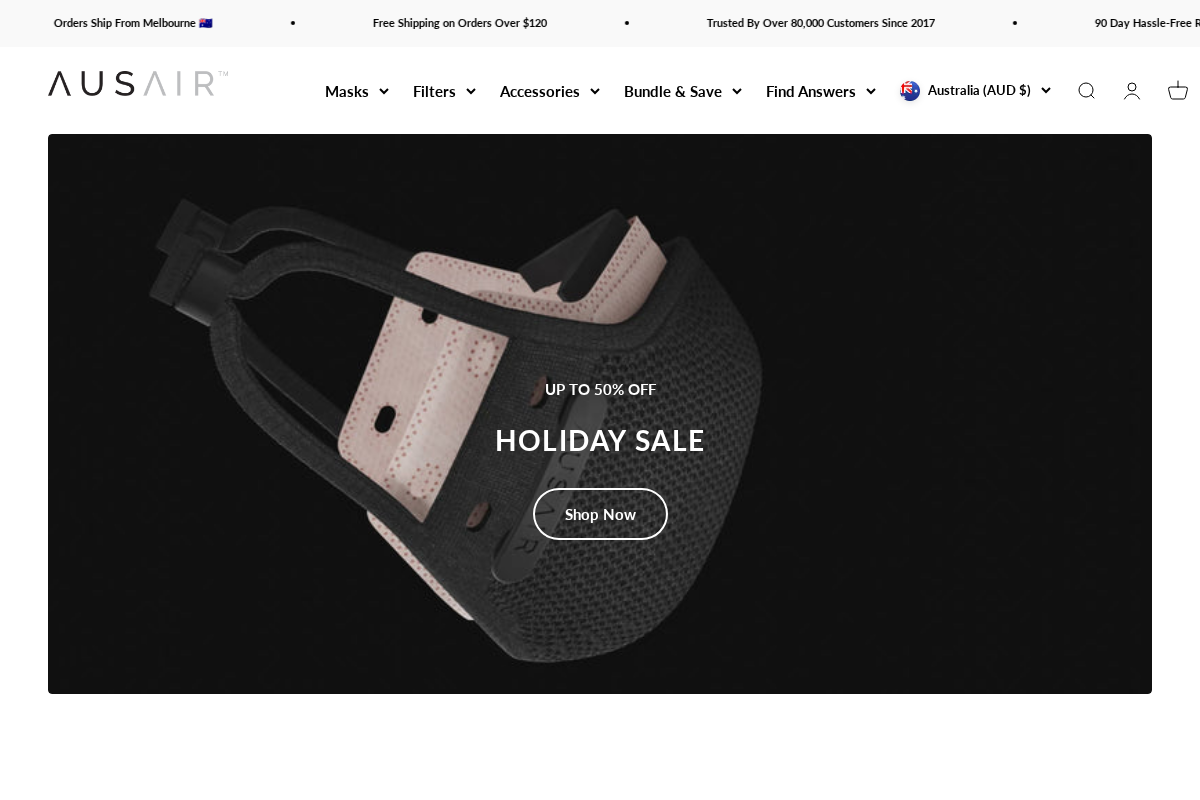 AusAir homepage screenshot