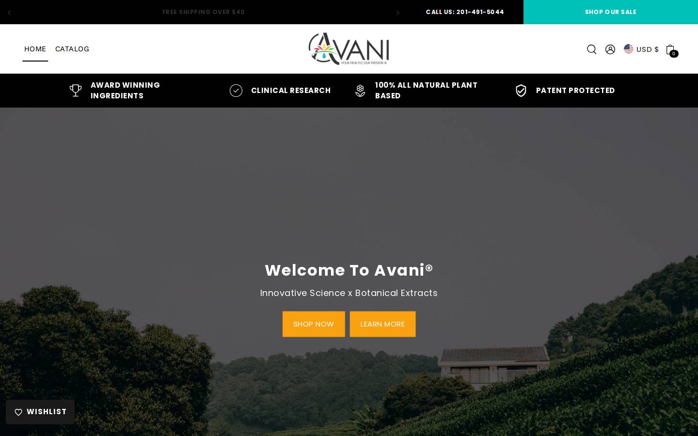shopavani.com homepage screenshot