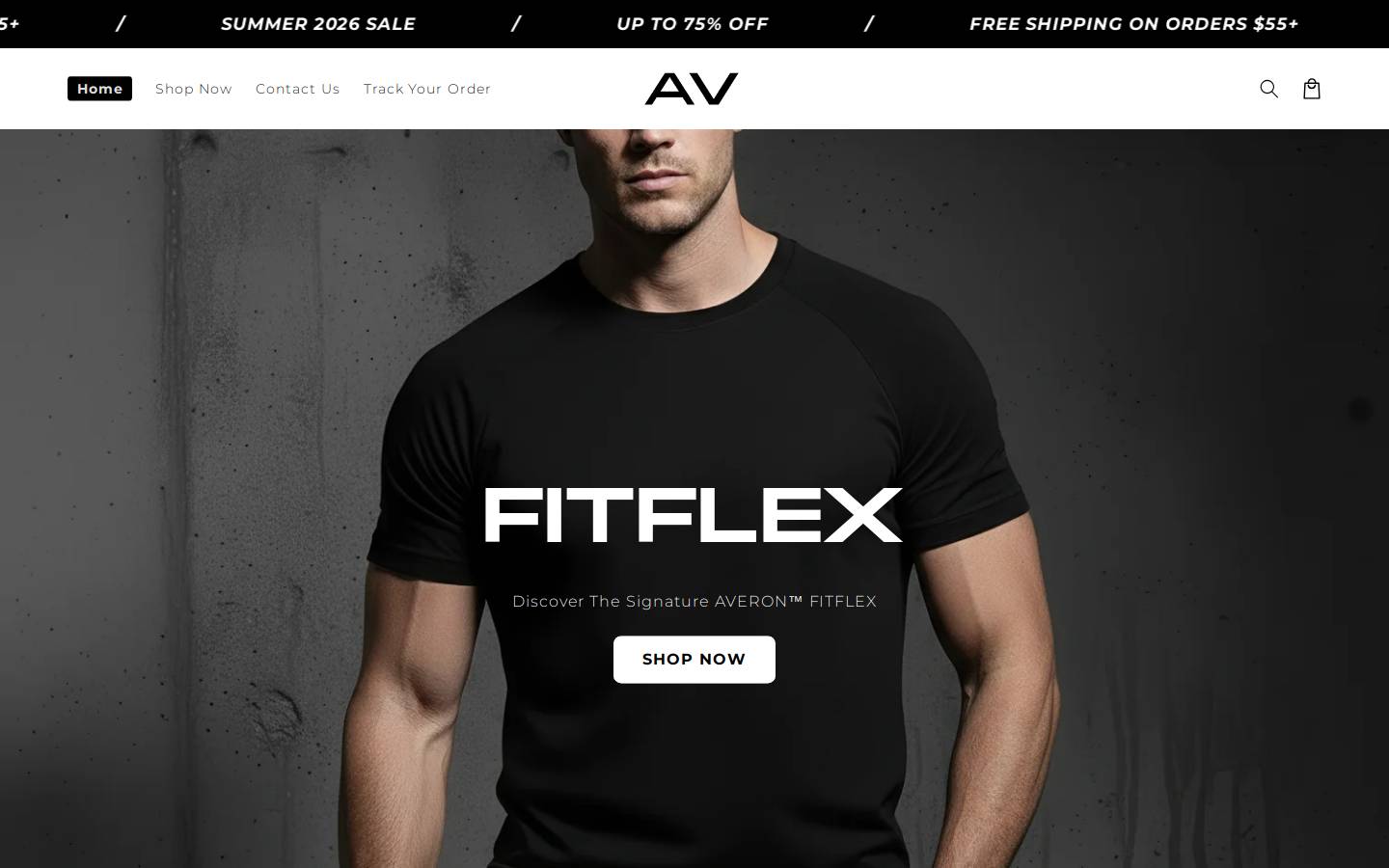 Averon homepage screenshot