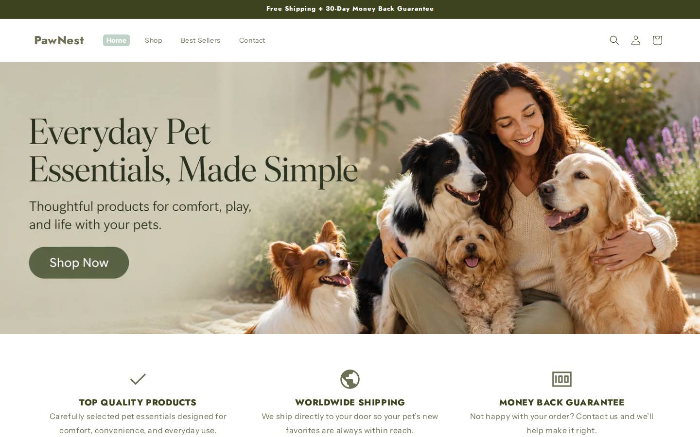 shopawnest.com homepage screenshot