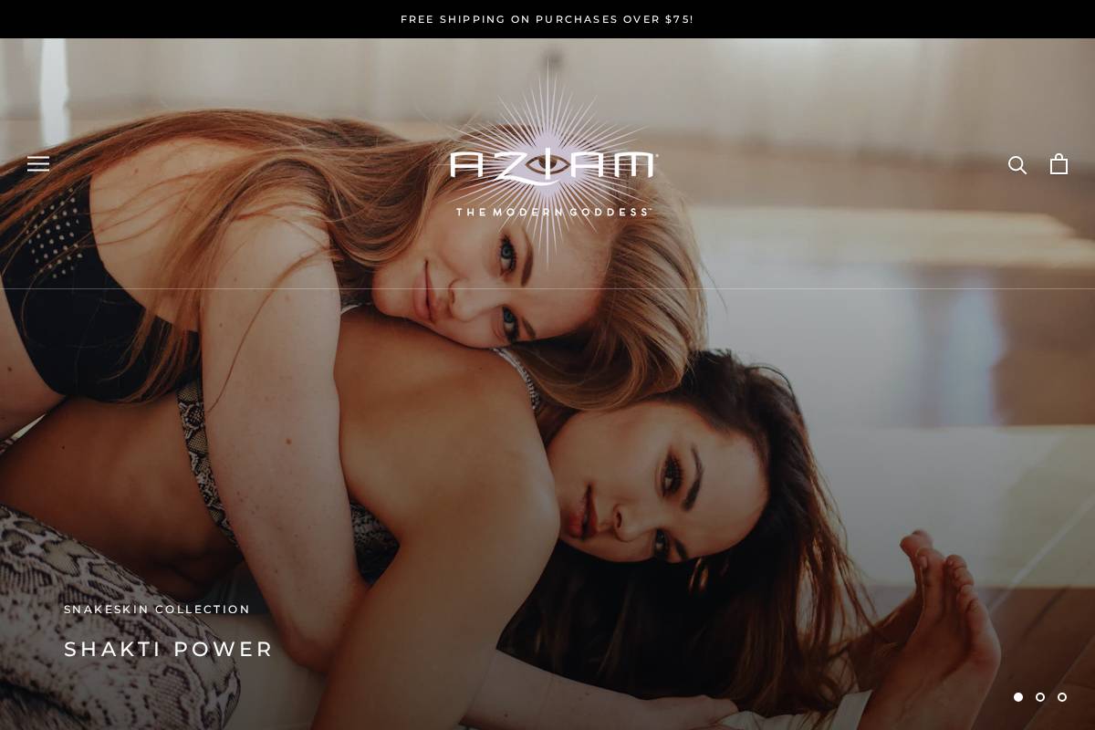 shopaziam.com homepage screenshot