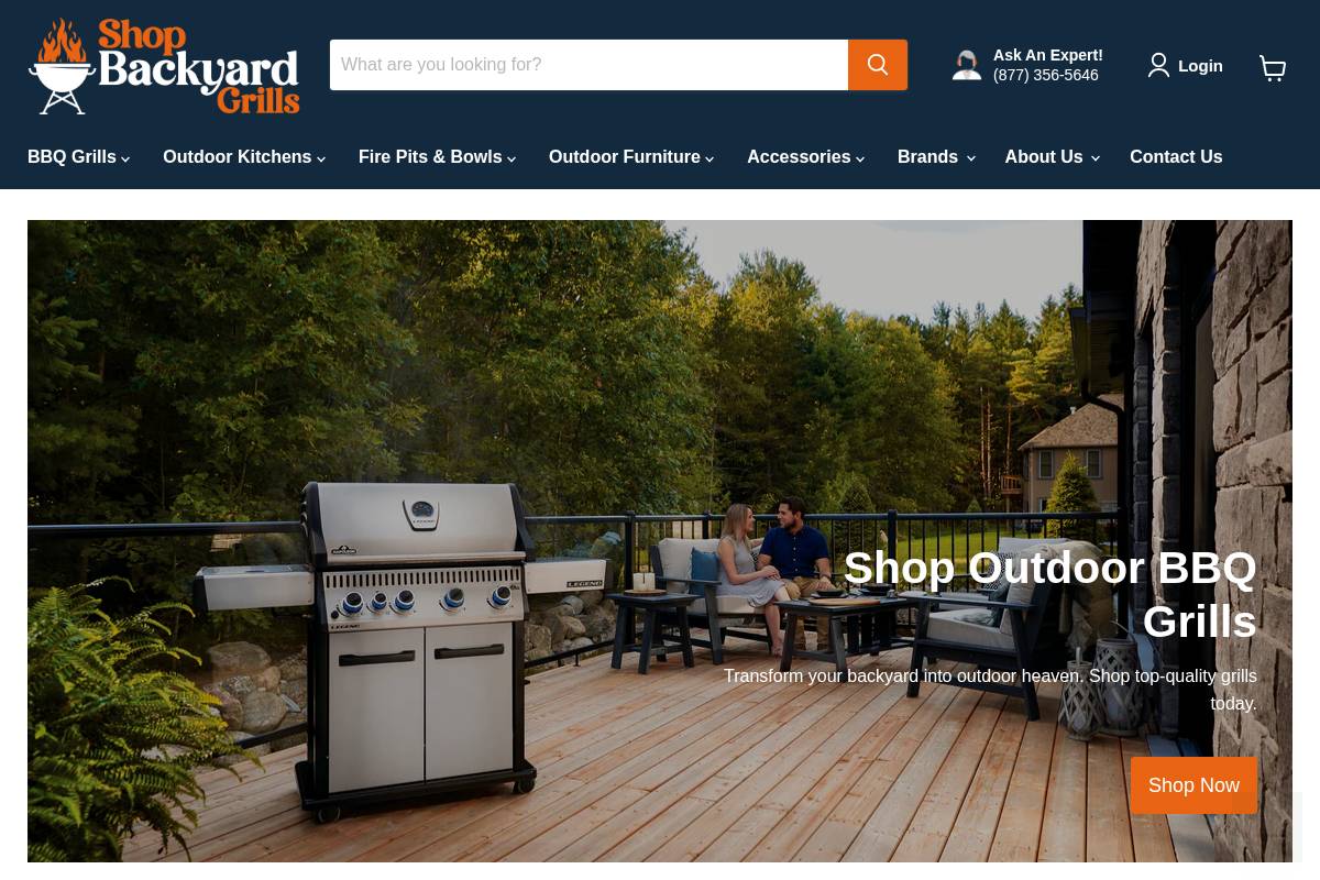 shopbackyardgrills.com homepage screenshot