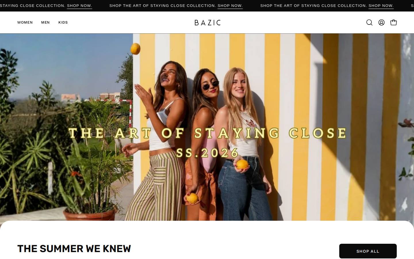shopbazic.com homepage screenshot
