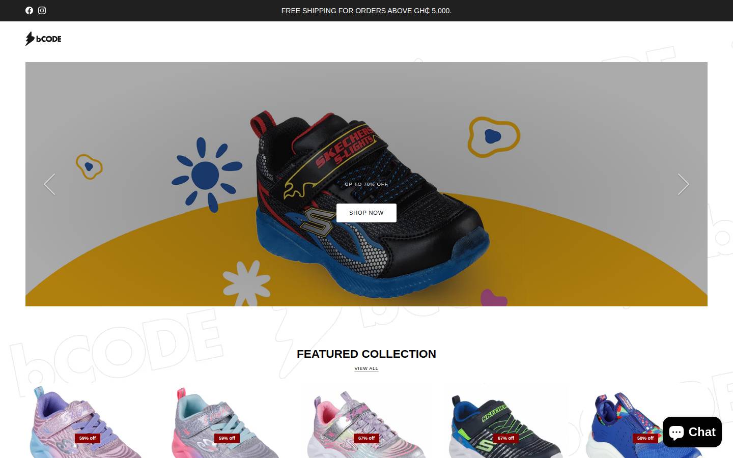 shopbcodegh.com homepage screenshot