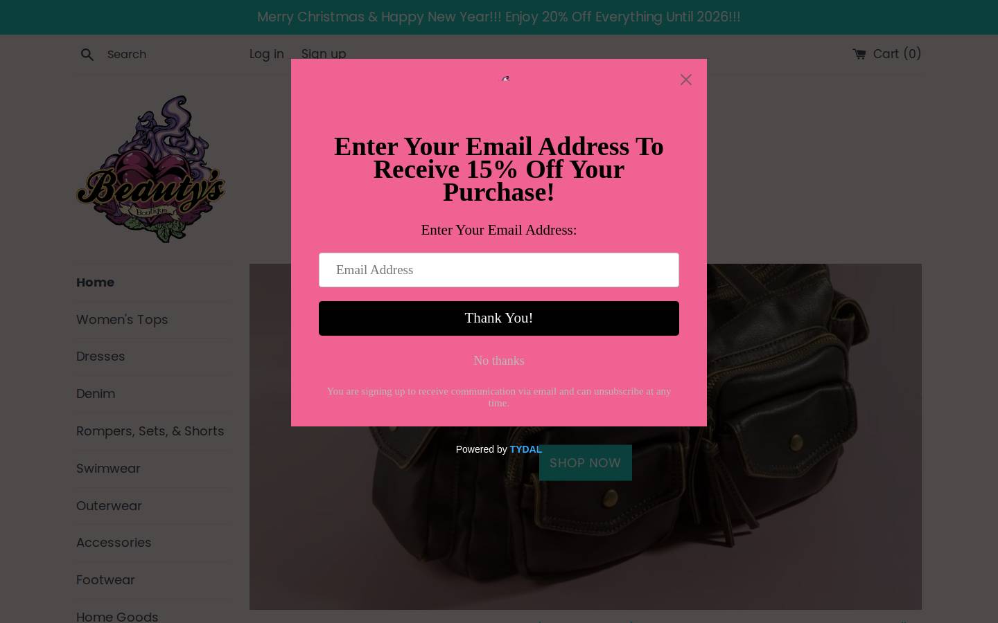 shopbeautys.com homepage screenshot