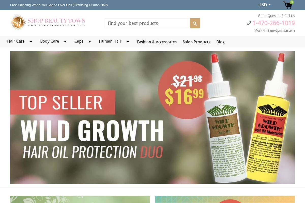 shopbeautytown.com homepage screenshot